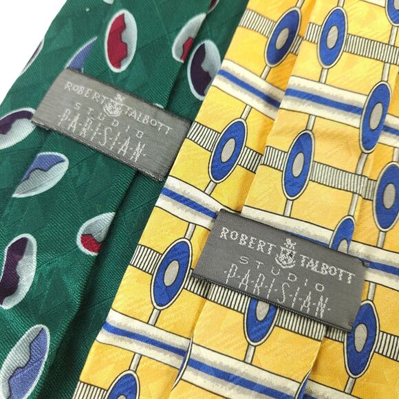 2 Robert Talbott Studio Geometric Shape Silk Ties Hand Sewn in the USA - Picture 3 of 11